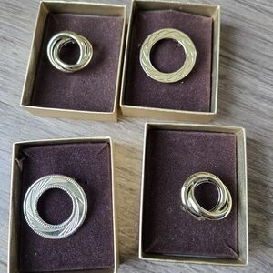 Gold Tone Interlocking Circle Brooches - Women Jewelry